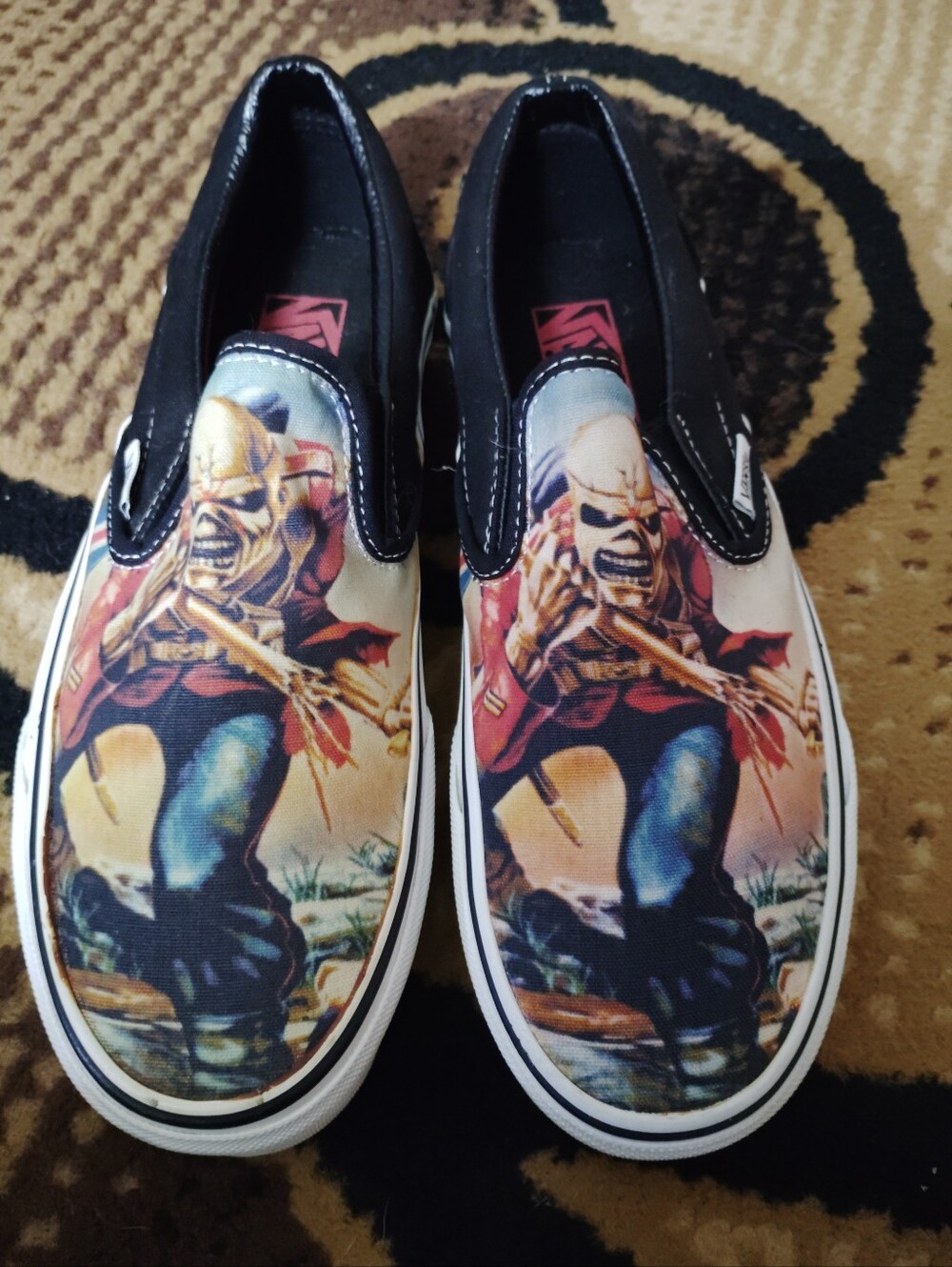 Vans Slip-On Iron Maiden Eddie Shoes Men’s Sz. 7. Est Band Skull Rare